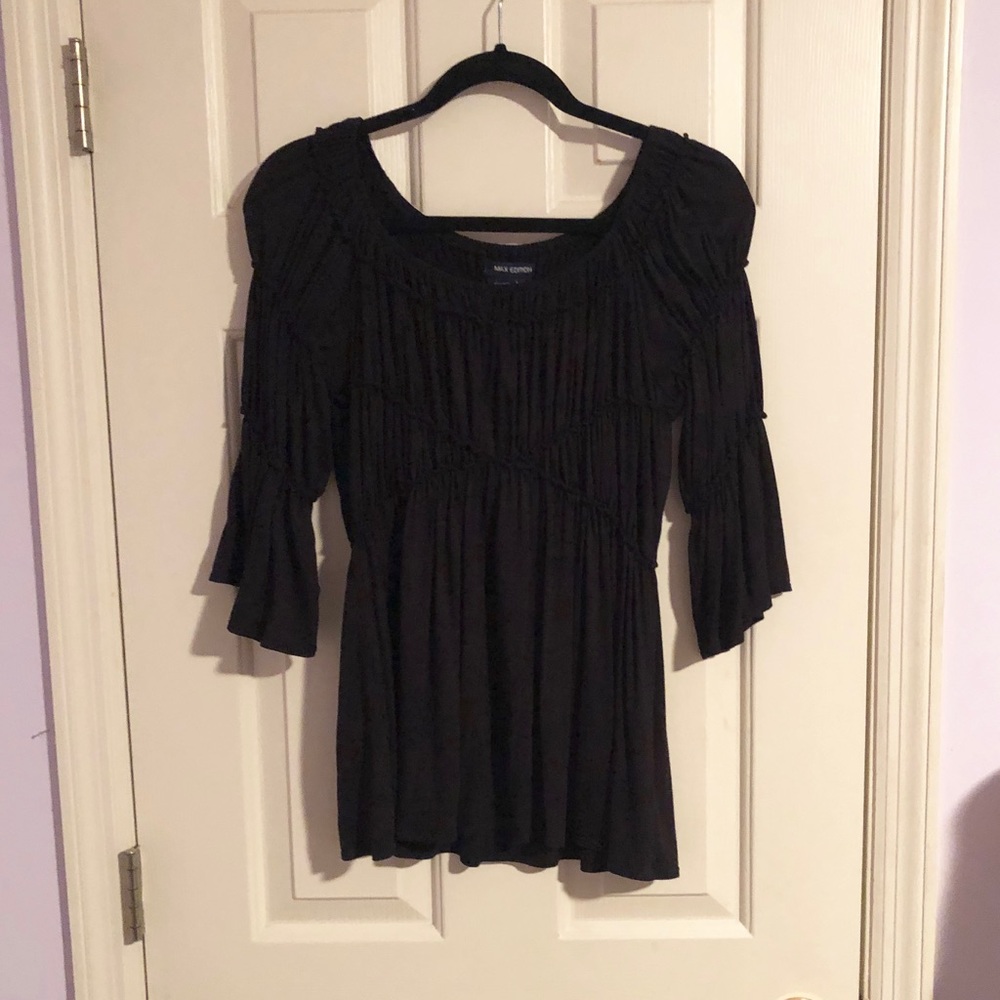 Black 3/4 Sleeve Blouse